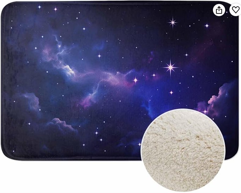 Galaxy Starry Night Bath Mat (20x32")