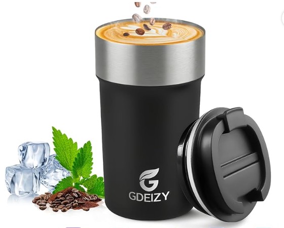 GDEIZY 17oz Insulated Stainless Steel Travel Coffee Mug, Leakproof Lid
