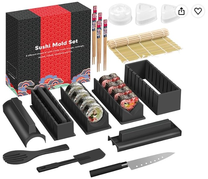 HI NINGER Sushi Making Kit – 20 Pieces, 11 Shapes