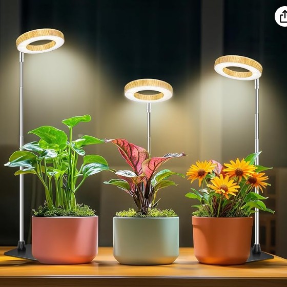 Aokrean Full-Spectrum Halo Grow Lights for Indoor Plants, 3 Pack