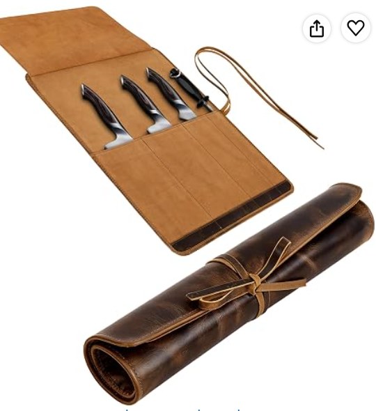 ELIZO Leather Chef Knife Roll (4 Slots)