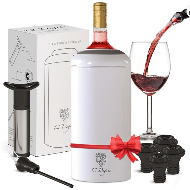 12 Degrés Wine Chiller Gift Set (Matte White)