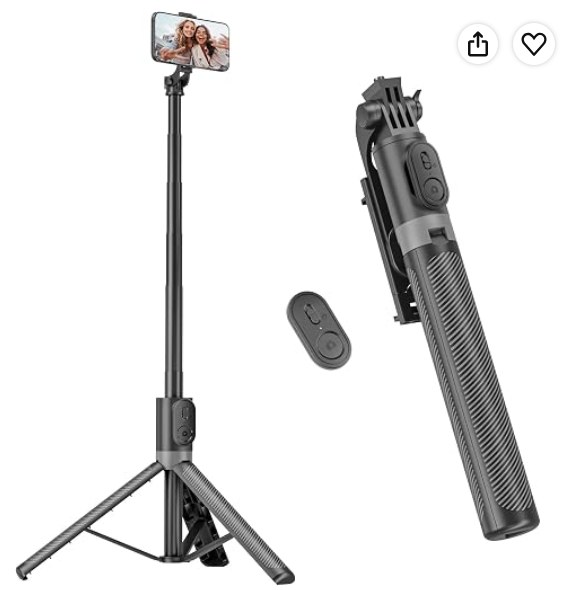 RISEOFLE 71" Selfie Stick Tripod with Wireless Remote