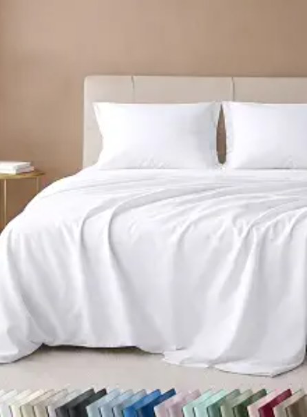 California Design Den 600 Thread Count Cotton Sheet Set (King, White)