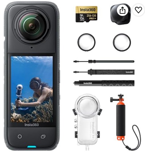 Insta360 X4 Invisible Dive Bundle – 8K Waterproof 360 Action Camera